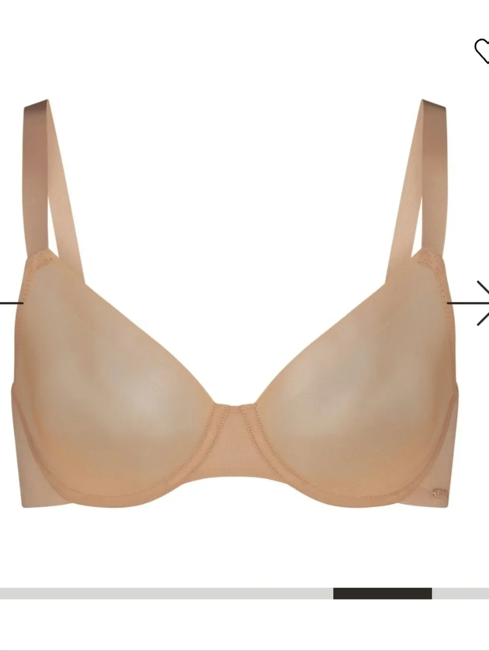 SKIMS No Show Molded Demi Bra Beige Mesh Underwire Adjustable Strap 34D - Picture 4 of 7